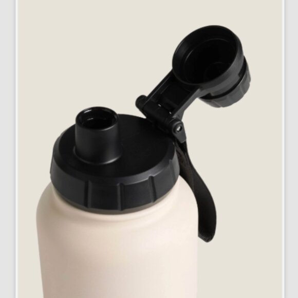 GYMSHARK Metal Insulated Bottle 1L/33oz Stainless Steel - Oat White NEW IN BOX - Picture 2 of 4